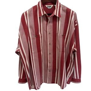 Distressed Vintage Gitano Striped Shirt XL